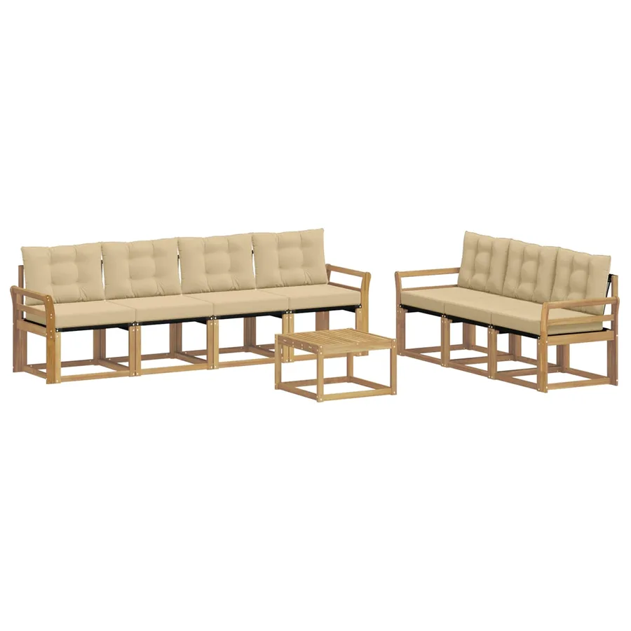 Ensemble de canapés d'extérieur 8 pcs Blanc et Beige - 2