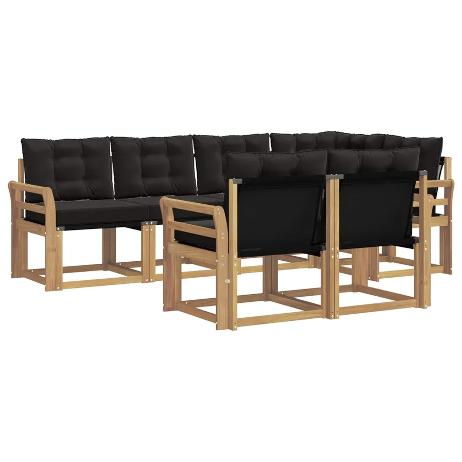 Ensemble de canapés d'extérieur 7 pcs Blanc et noir - 2