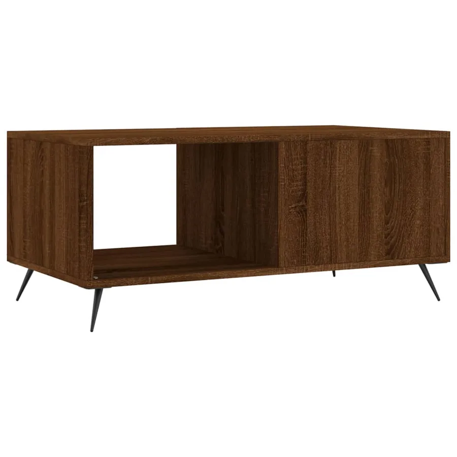 Table basse chêne marron 90x50x40 cm bois d'ingénierie - 8