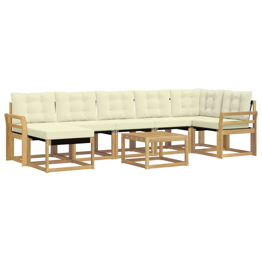 Ensemble de canapés d'extérieur 8 pcs Blanc et crème - 2