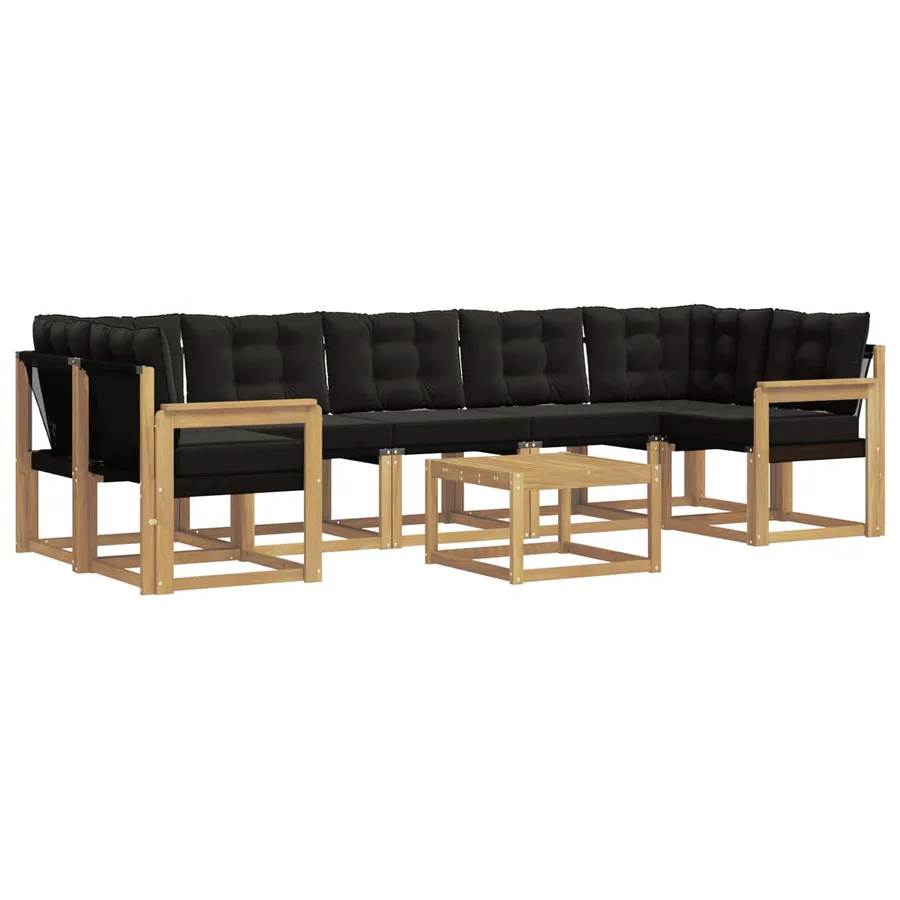 Ensemble de canapés d'extérieur 8 pcs Blanc et noir - 2
