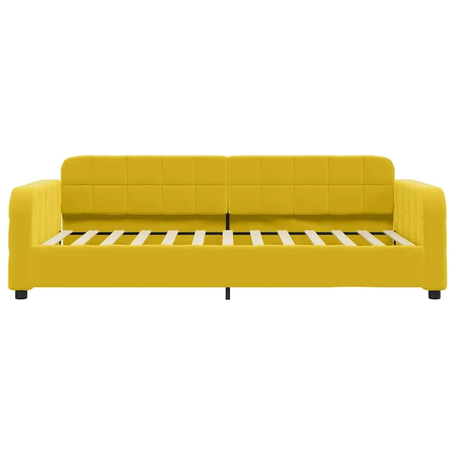 Lit de jour avec matelas jaune 100x200 cm velours - 4