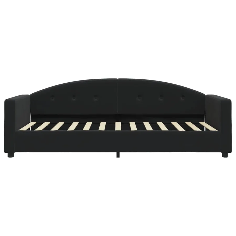 Lit de jour avec matelas noir 90x200 cm velours - 4