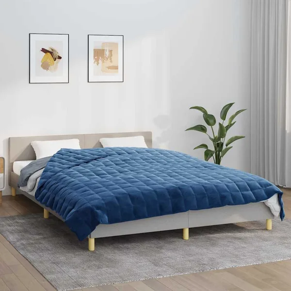 Couverture lestée Bleu 200x200 cm 9 kg Tissu