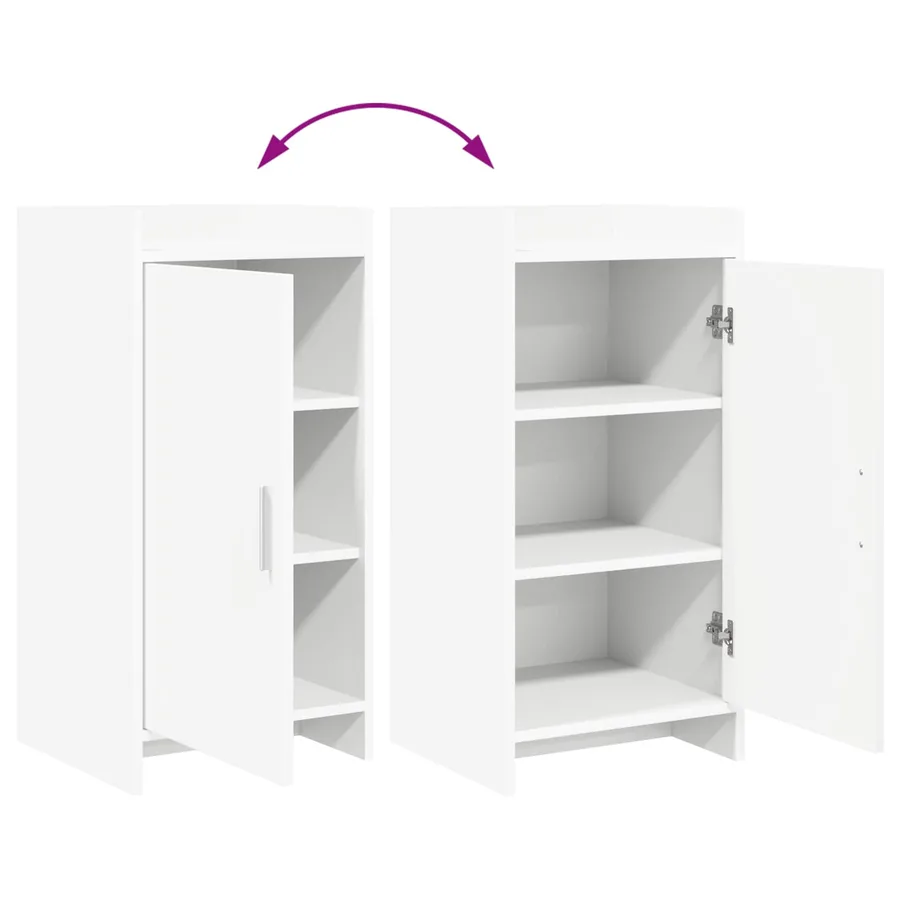 Buffet Blanc 40 x 36 x 80 cm Bois d'ingénierie - 9