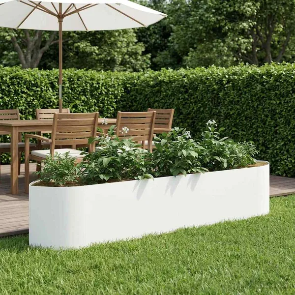 Jardin surélevé Blanc 220 x 40 x 40 cm Acier