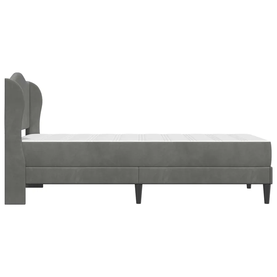 Cadre de lit avec tête de lit Gris foncé 100 x 200 cm Velours - 7