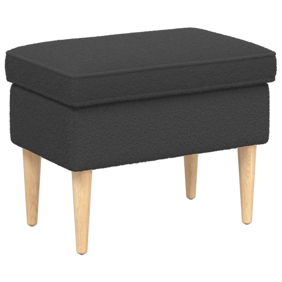 Pouf Gris foncé 55 x 35 x 41 cm Bouclé - 2