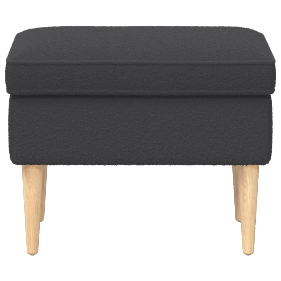 Pouf Gris foncé 55 x 35 x 41 cm Bouclé - 3