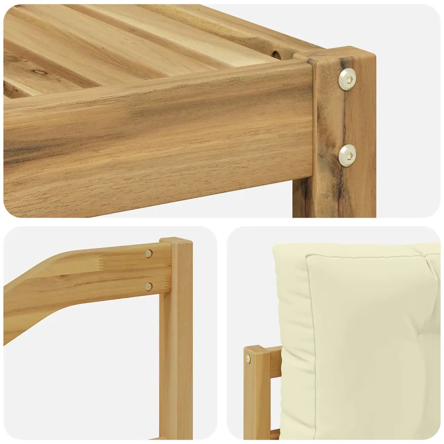 Ensemble de canapés d'extérieur 4 pcs Blanc et crème Polyester - 5