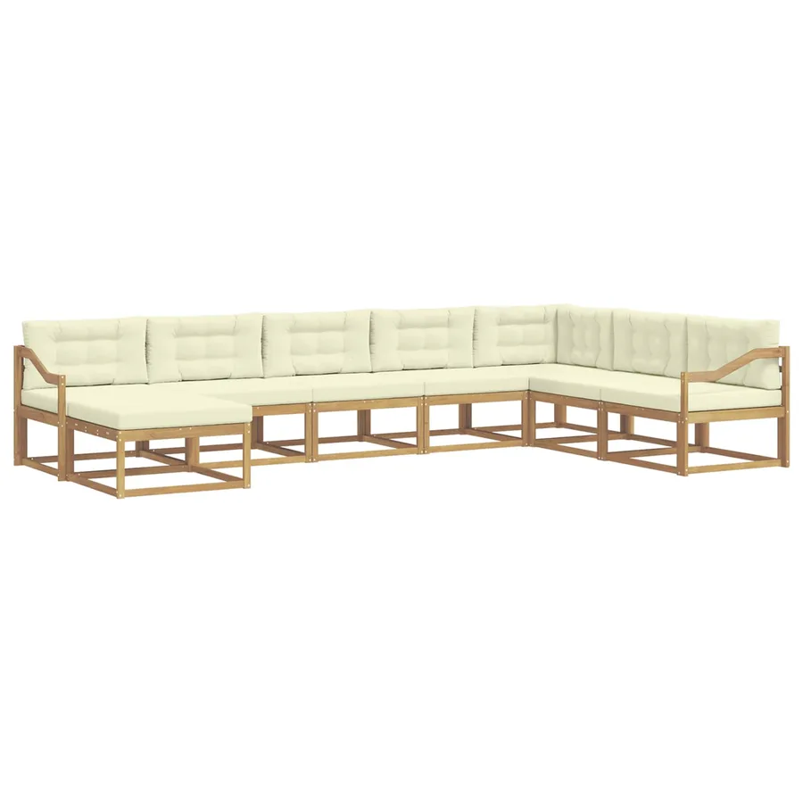Ensemble de canapés d'extérieur 8 pcs Blanc et crème - 2