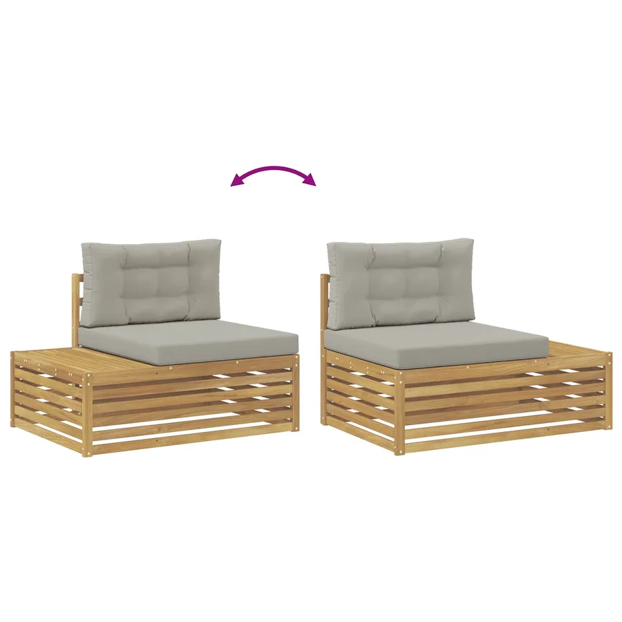 8 pcs Ensemble de canapés d'extérieur Polyester Blanc - 9