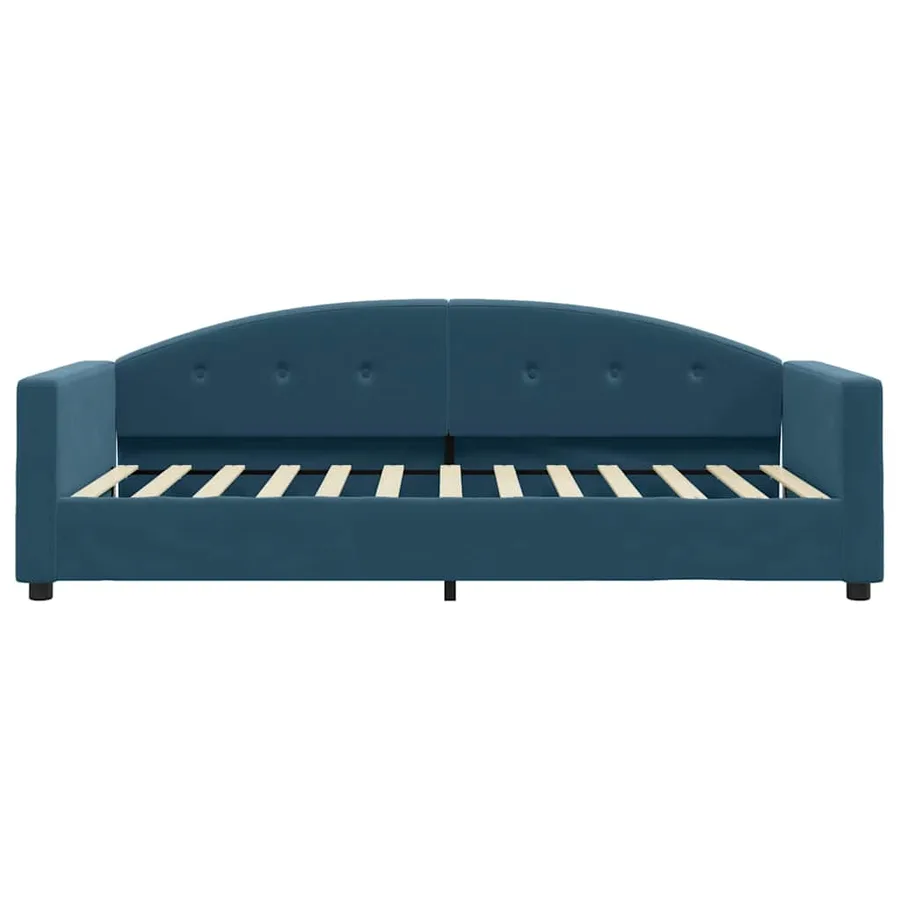 Lit de jour avec matelas bleu 90x200 cm velours - 4