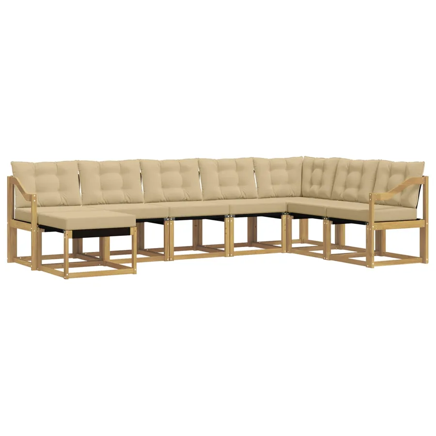 Ensemble de canapés d'extérieur 8 pcs Blanc et Beige - 2