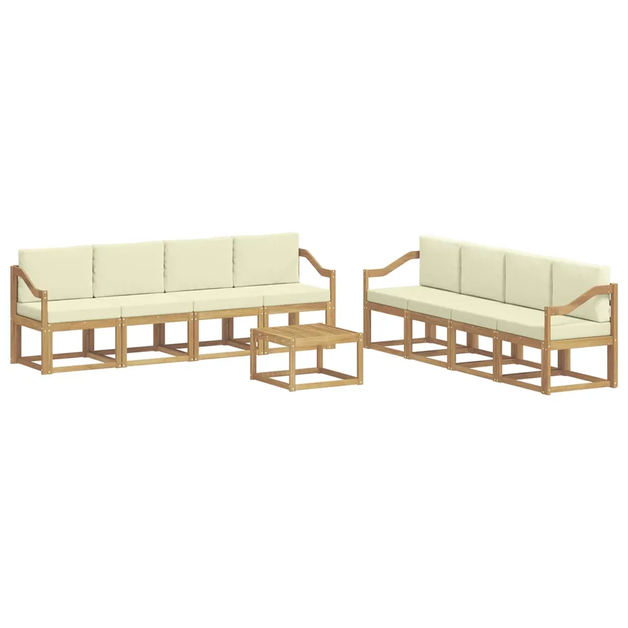 Ensemble de canapés d'extérieur 9 pcs Blanc et crème - 2