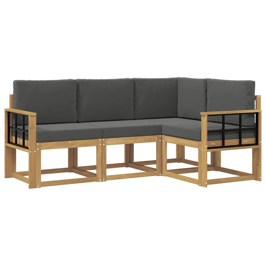 Ensemble de canapés d'extérieur 4 pcs Blanc et anthracite - 2