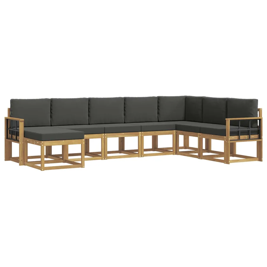 Ensemble de canapés d'extérieur 8 pcs Blanc et anthracite - 2