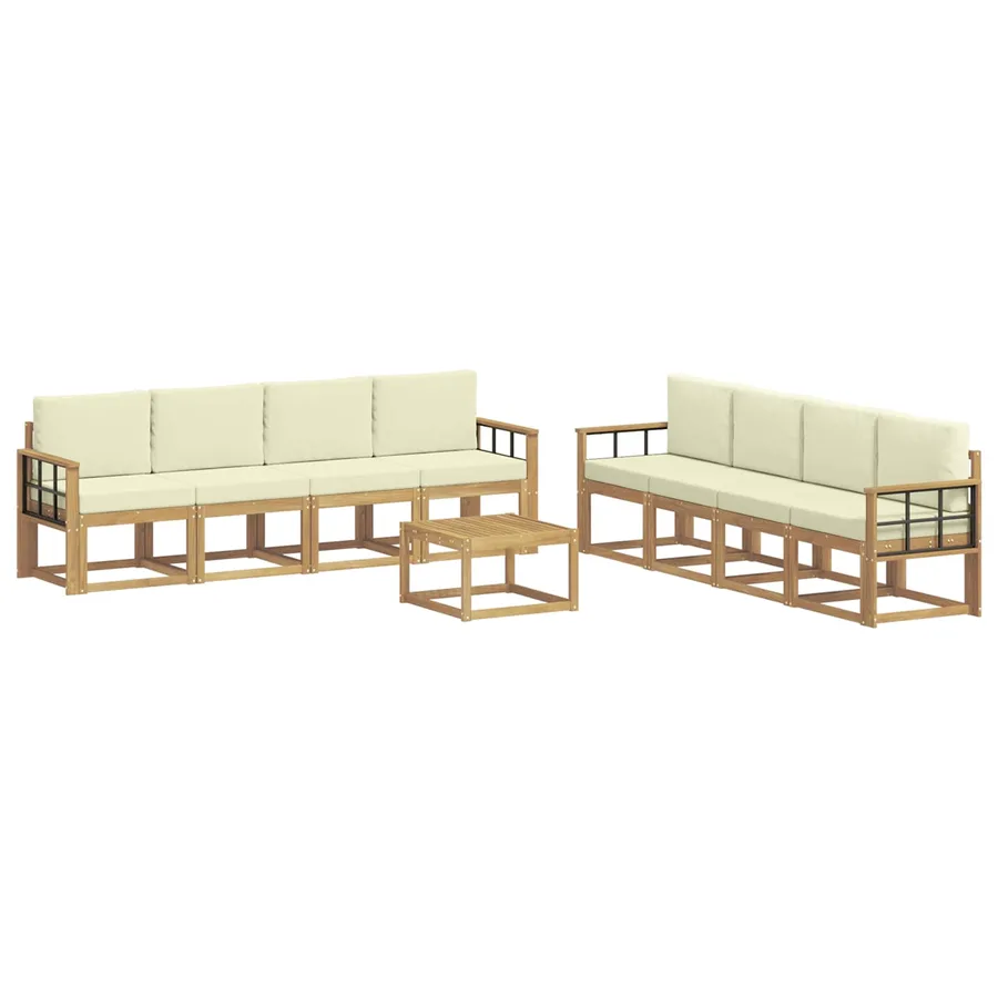 Ensemble de canapés d'extérieur 9 pcs Blanc et crème - 2