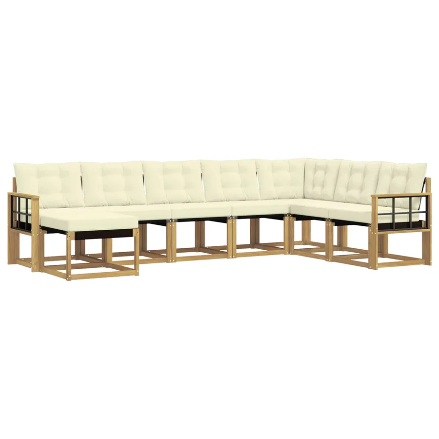 Ensemble de canapés d'extérieur 8 pcs Blanc et crème - 2