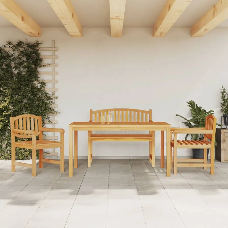 Ensemble à manger de jardin 4 pcs Bois de teck massif
