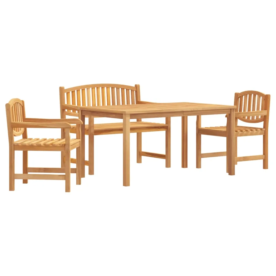 Ensemble à manger de jardin 4 pcs Bois de teck massif - 2