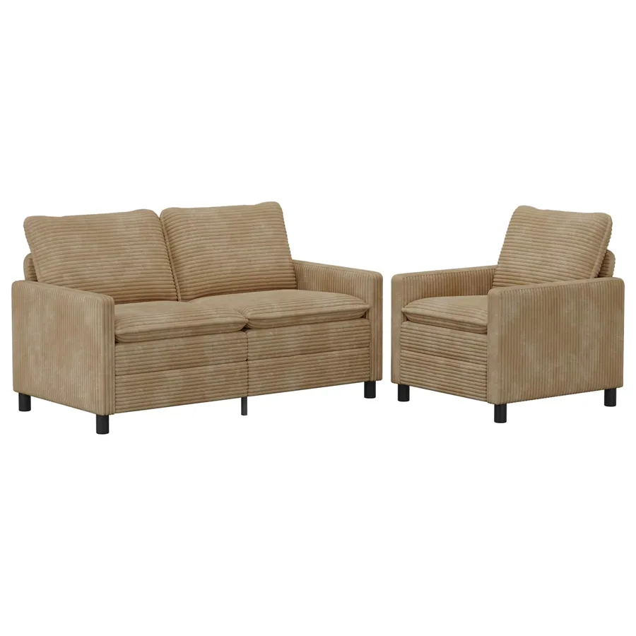Ensemble de Canapés 2 pcs Taupe Polyester - 2