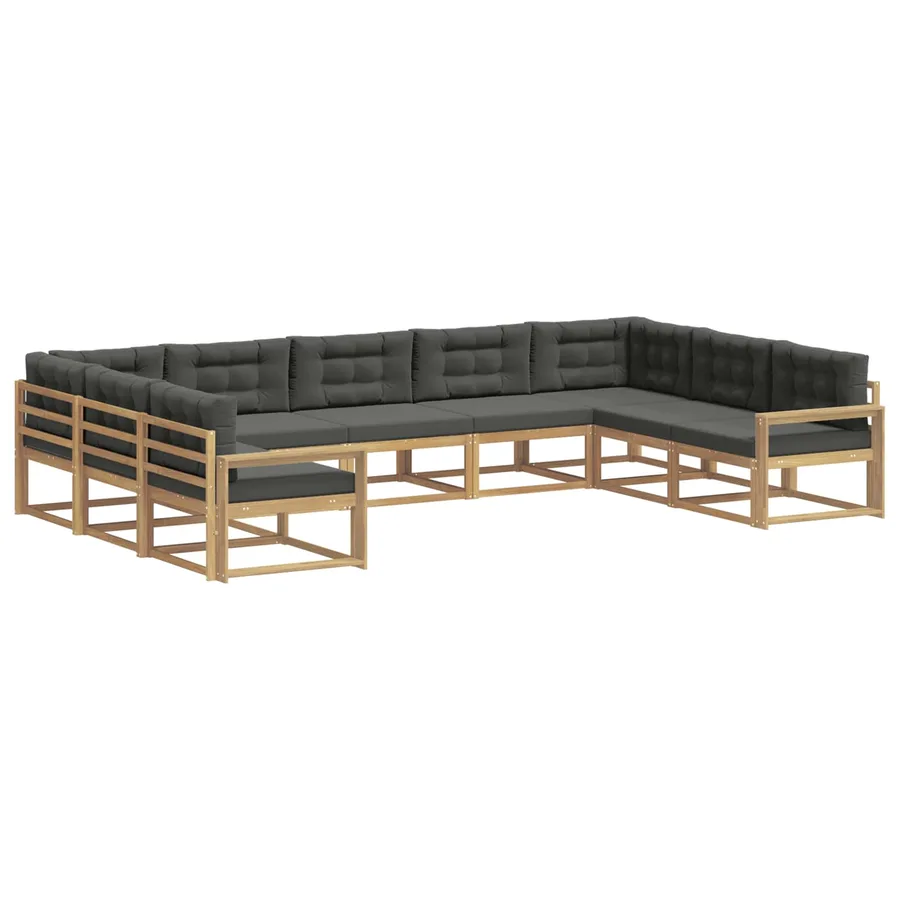 Ensemble de canapés d'extérieur 9 pcs Blanc et anthracite - 2