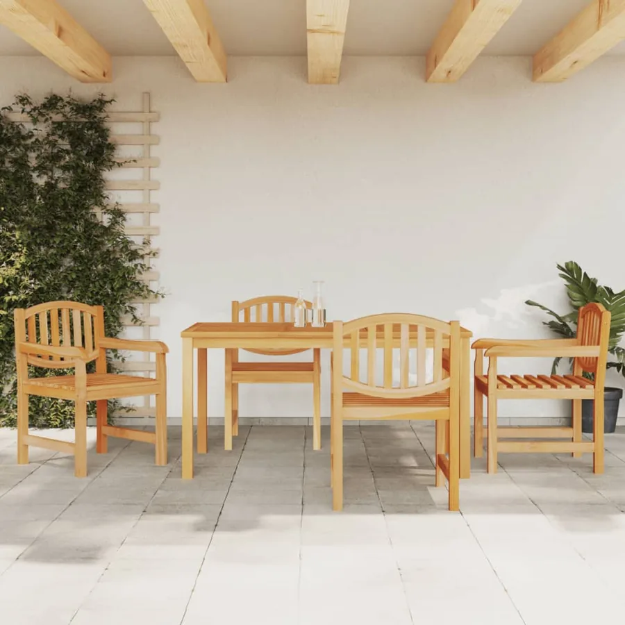 Ensemble à manger de jardin 5pcs Bois de teck massif
