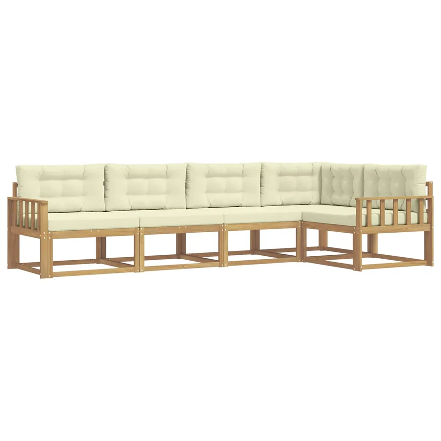 Ensemble de canapés d'extérieur 4 pcs Blanc et crème Polyester - 2