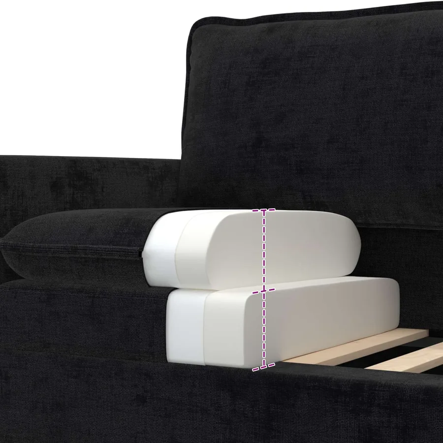 Canapé Noir 156 x 81 x 87,5 cm Polyester - 7