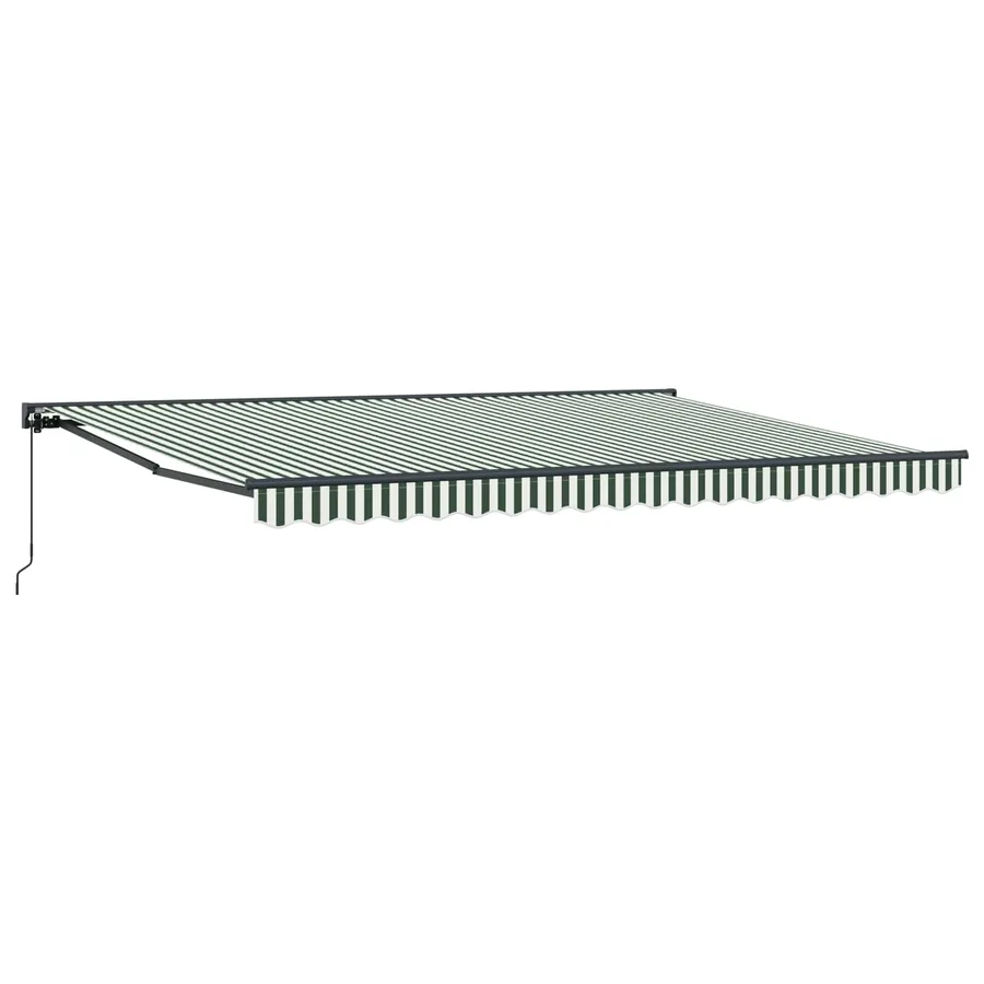 Auvent rétractable manuel Vert et blanc 4,5 × 3,5 m - 2