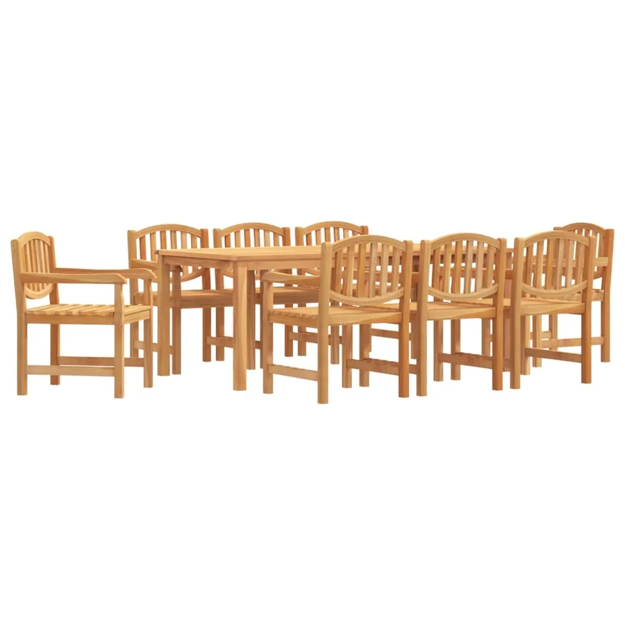 Ensemble à manger de jardin 9 pcs Bois de teck solide - 2