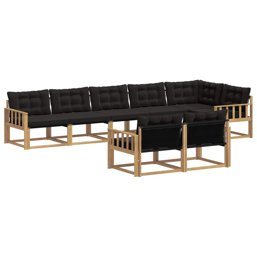Ensemble de canapés d'extérieur 8 pcs Blanc et noir - 2