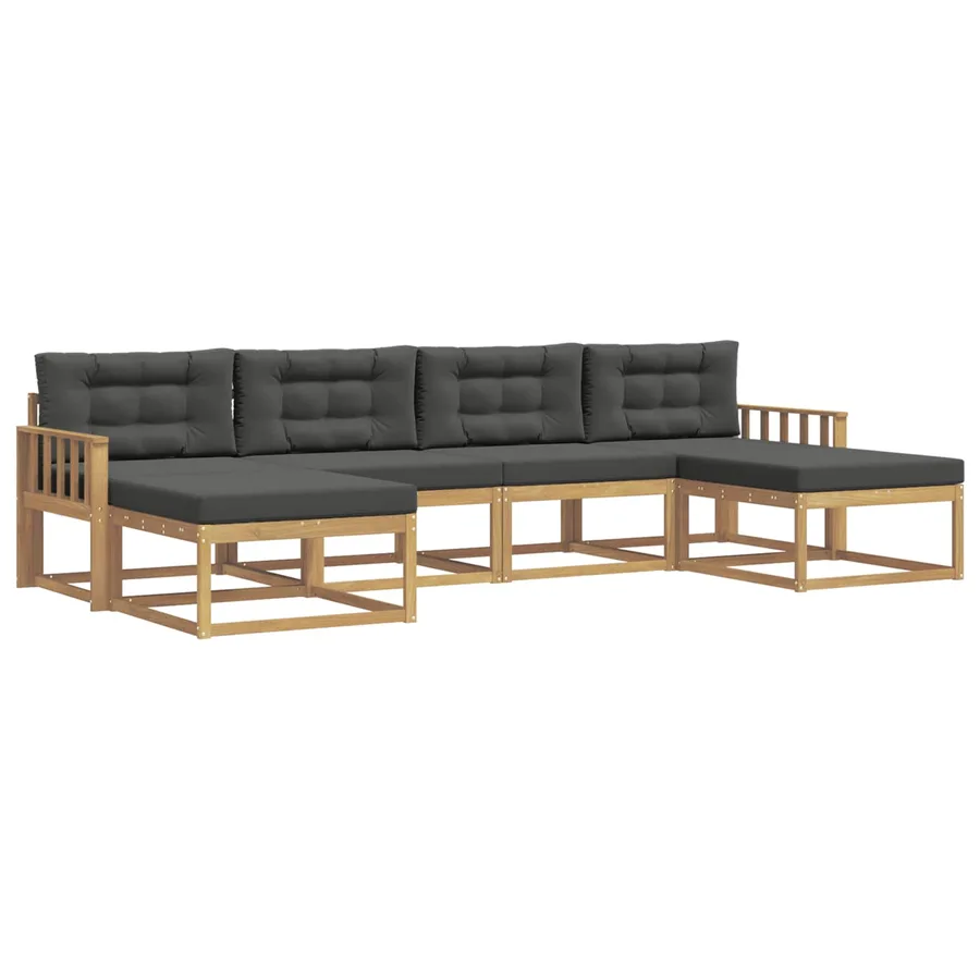 Ensemble de canapés d'extérieur 6 pc Blanc et anthracite - 2