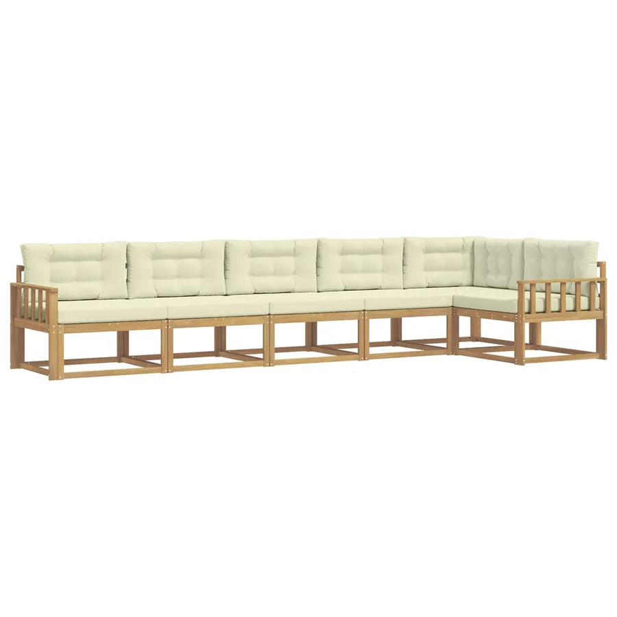 Ensemble de canapés d'extérieur 4 pcs Blanc et crème Polyester - 2