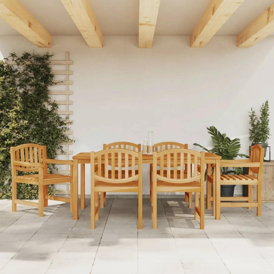 Ensemble à manger de jardin 7 pcs Bois de teck solide
