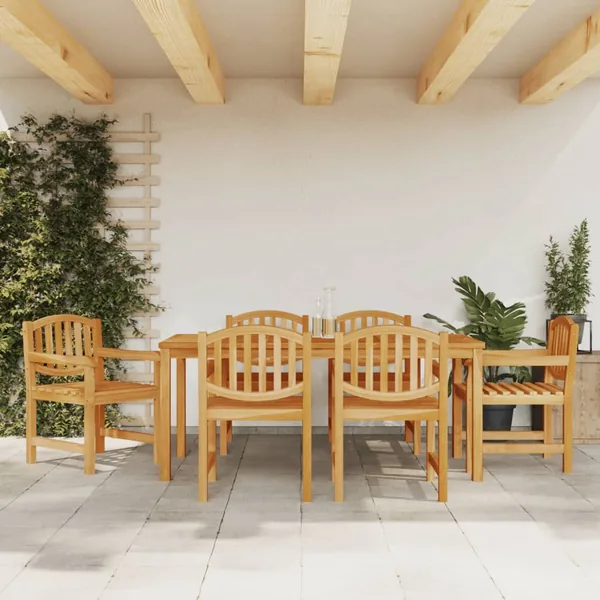 Ensemble à manger de jardin 7 pcs Bois de teck solide