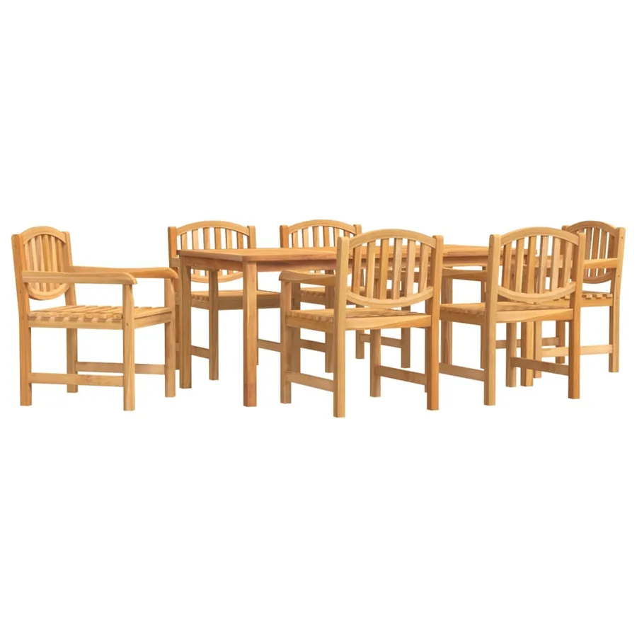 Ensemble à manger de jardin 7 pcs Bois de teck solide - 2