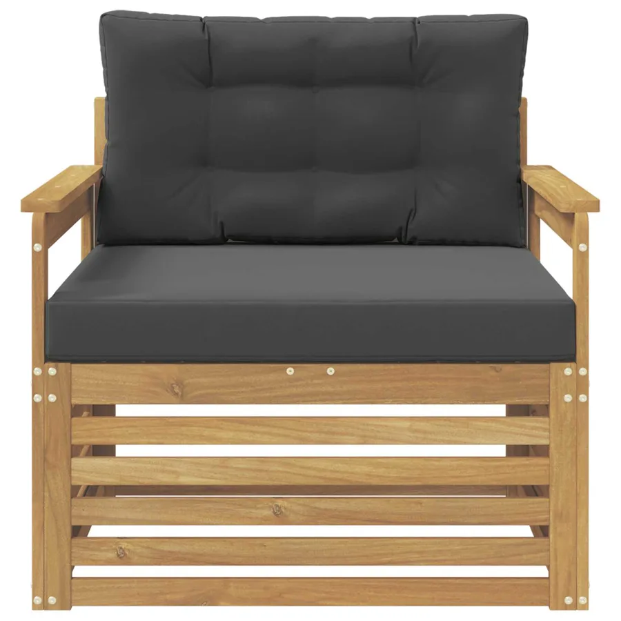 Canapé d’extérieur Polyester Blanc et anthracite - 3