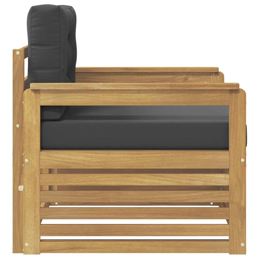 Canapé d’extérieur Polyester Blanc et anthracite - 4
