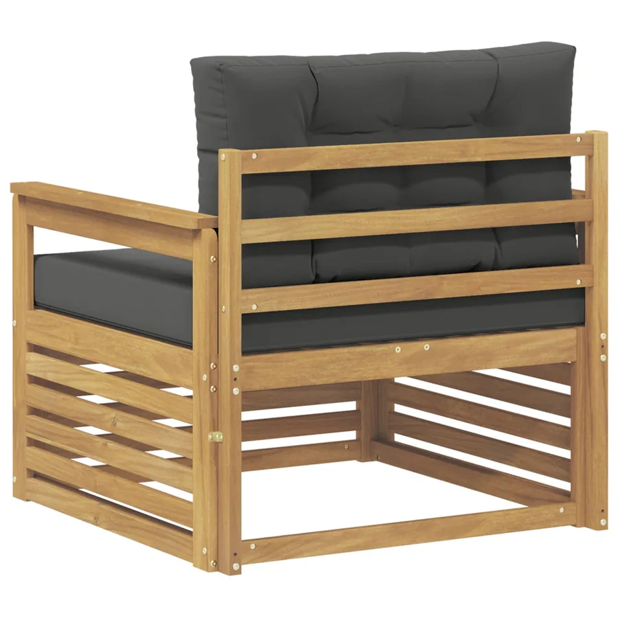 Canapé d’extérieur Polyester Blanc et anthracite - 5