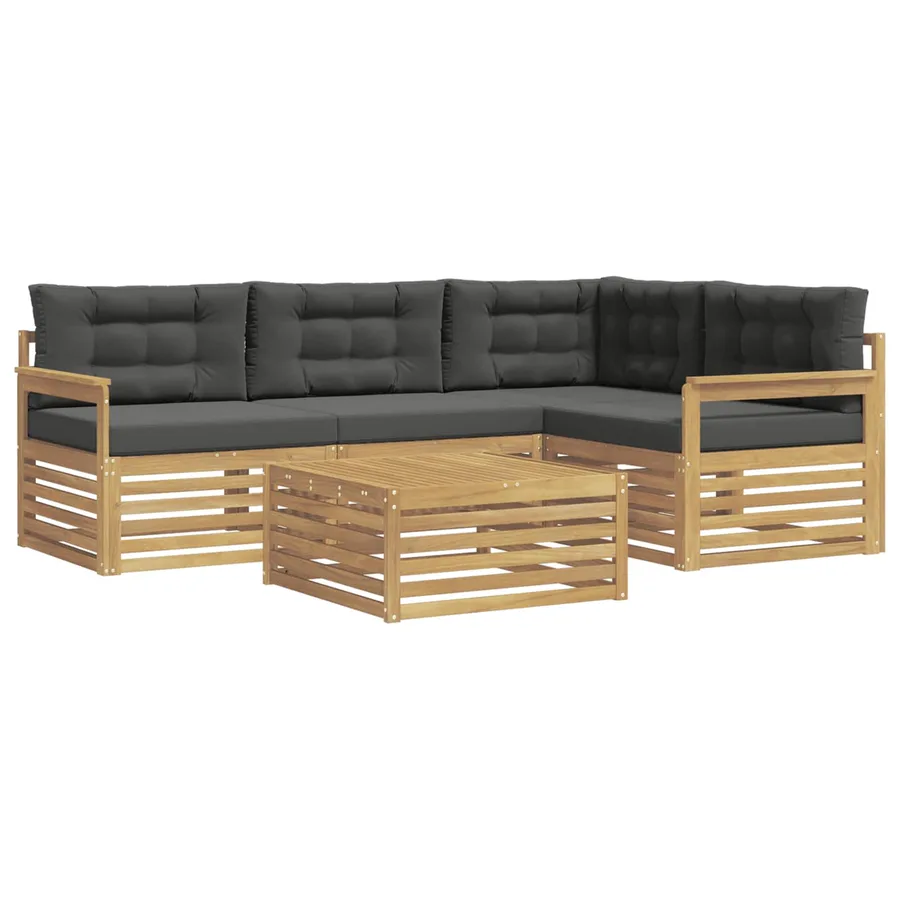 Ensemble de canapés d'extérieur 6 pc Blanc et anthracite - 2
