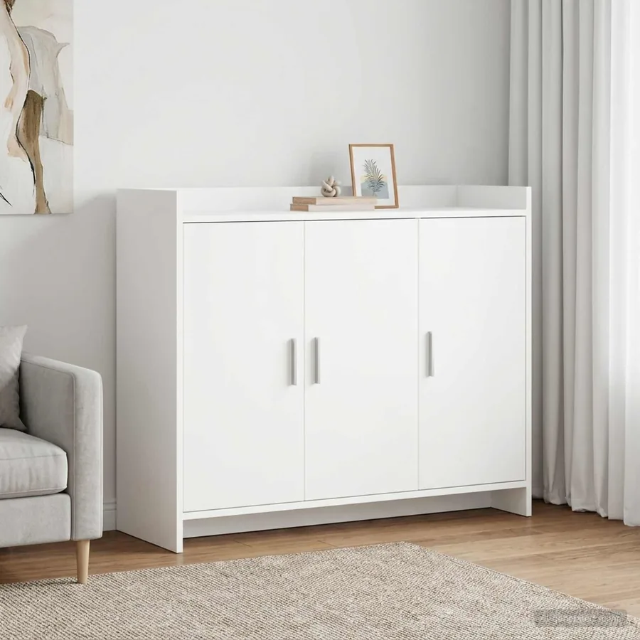 Buffet Blanc 98,5 x 33 x 80 cm Bois d'ingénierie