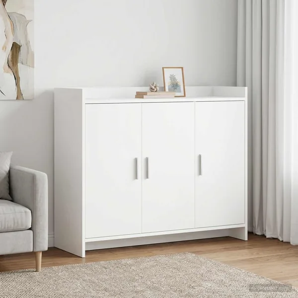 Buffet Blanc 98,5 x 33 x 80 cm Bois d'ingénierie