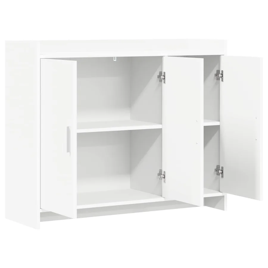 Buffet Blanc 98,5 x 33 x 80 cm Bois d'ingénierie - 4