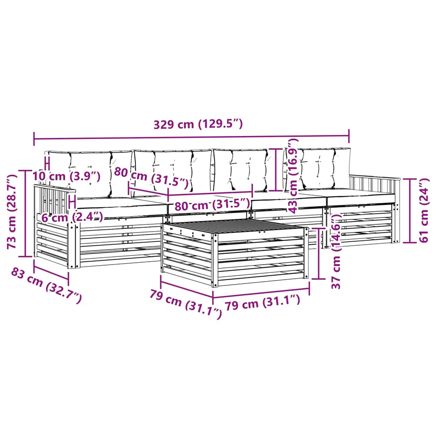 Ensemble de canapés d'extérieur 5 pc Blanc et crème - 6