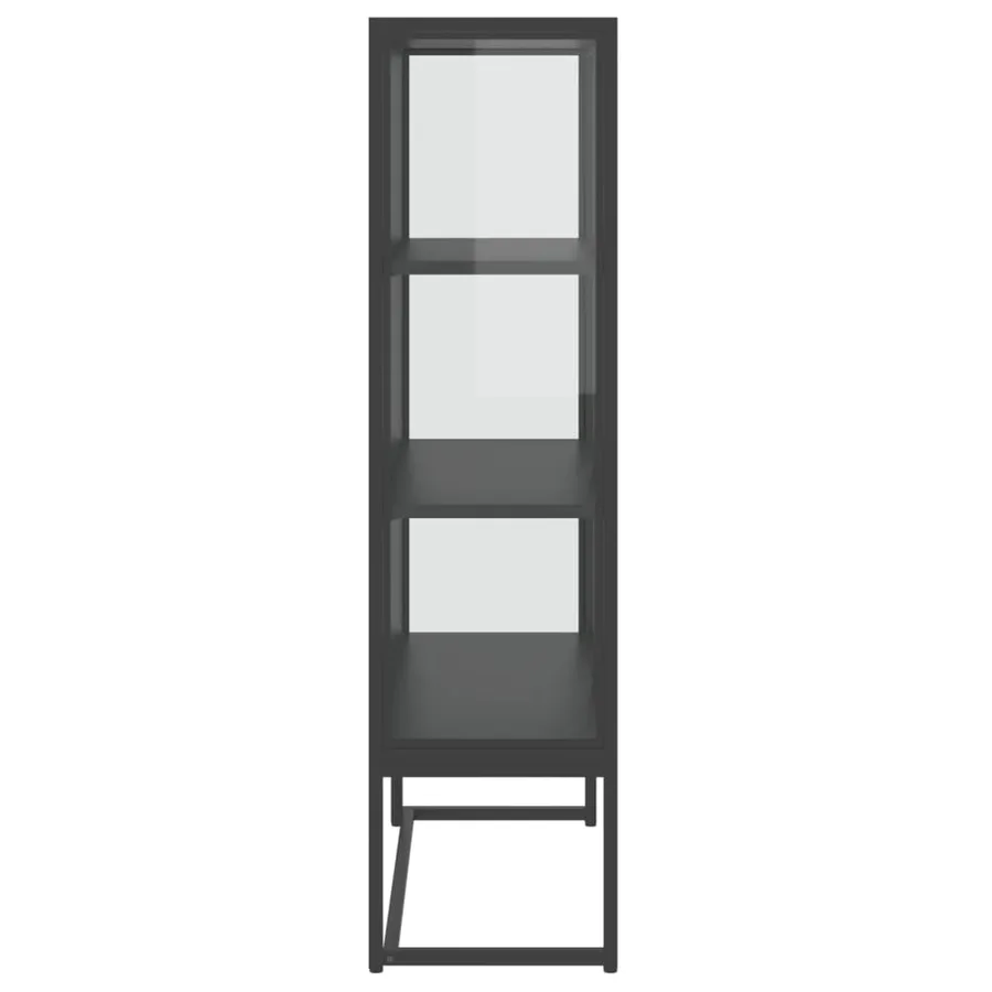 Buffet haut Anthracite 80x35x135 cm Acier et verre trempé - 6