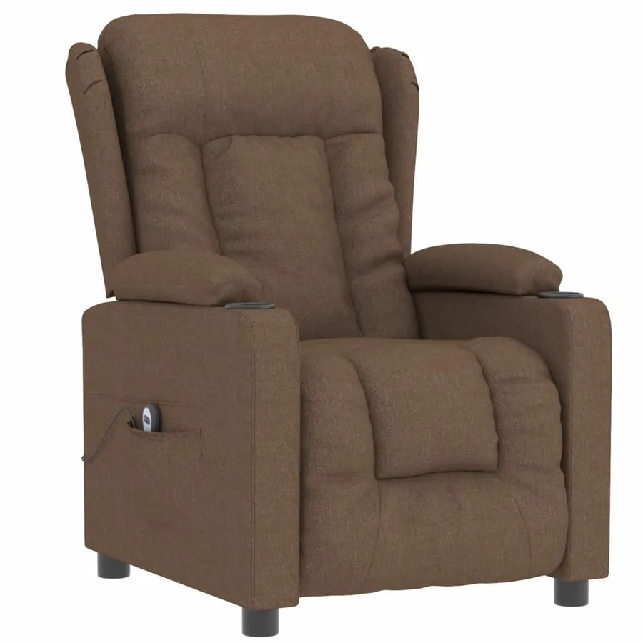 Fauteuil inclinable électrique Marron Tissu - 3