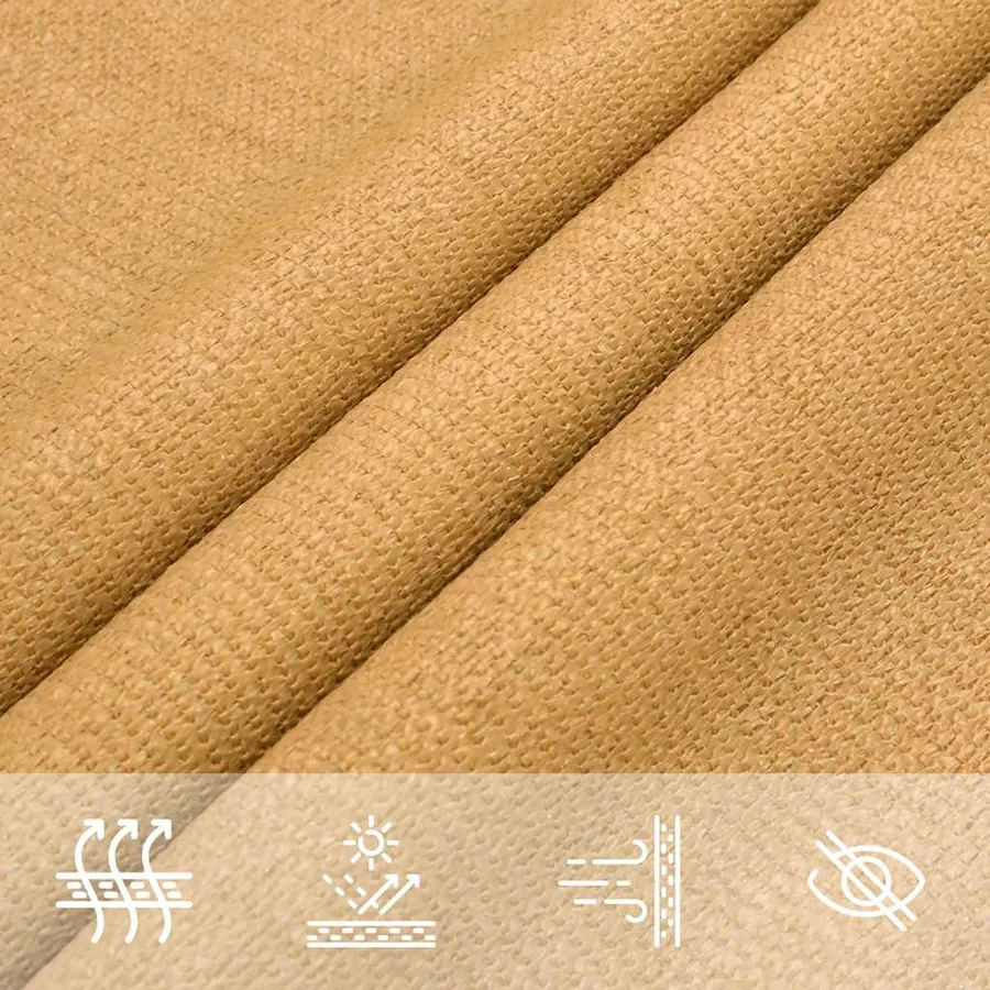 Voile d'ombrage 160 g/m² triangulaire sable 3,5x3,5x4,9 m PEHD - 8