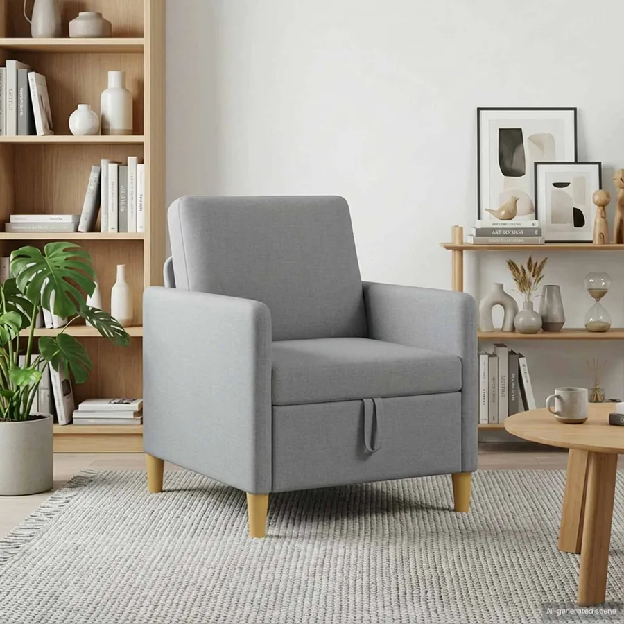 Sofa avec rangement Gris clair 72 x 78 x 87 cm Polyester